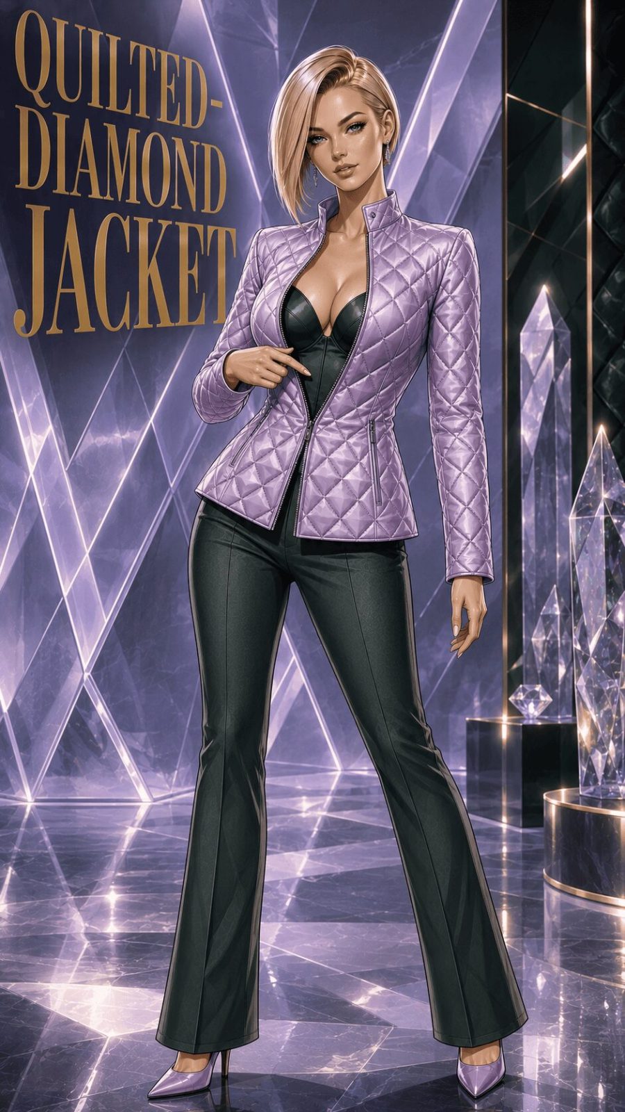 Quilted-Diamond Jacket example