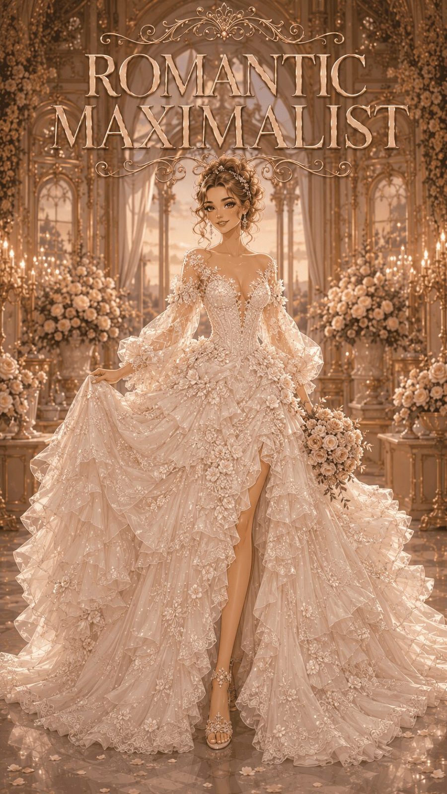 Romantic Maximalist Wedding Dress Example