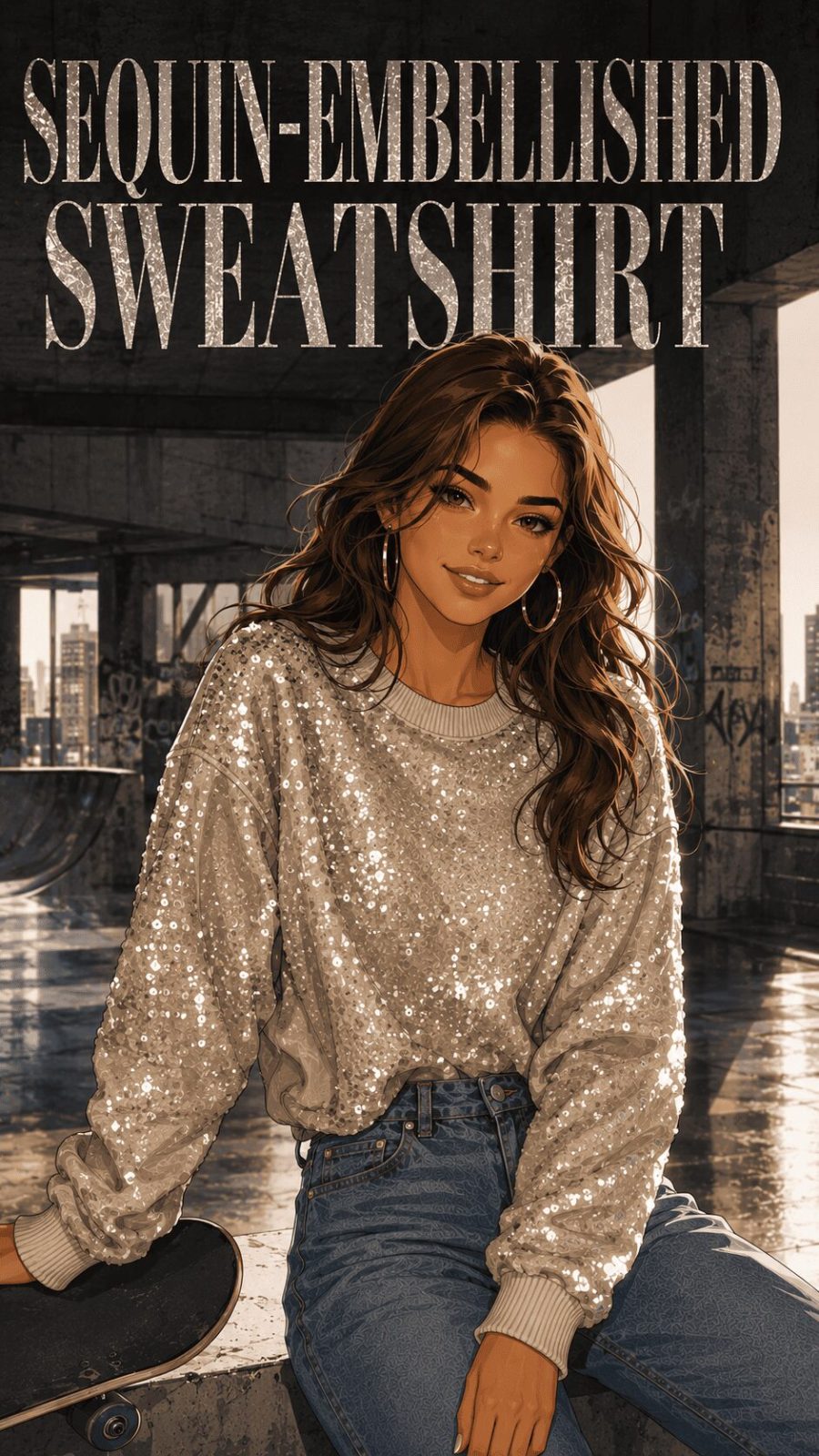 Sequin Embellished Sweatshirt Example