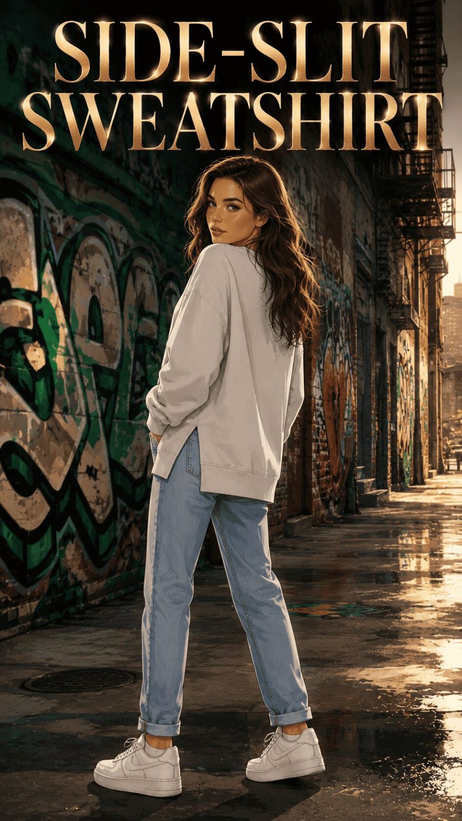 Side Slit Sweatshirt Example