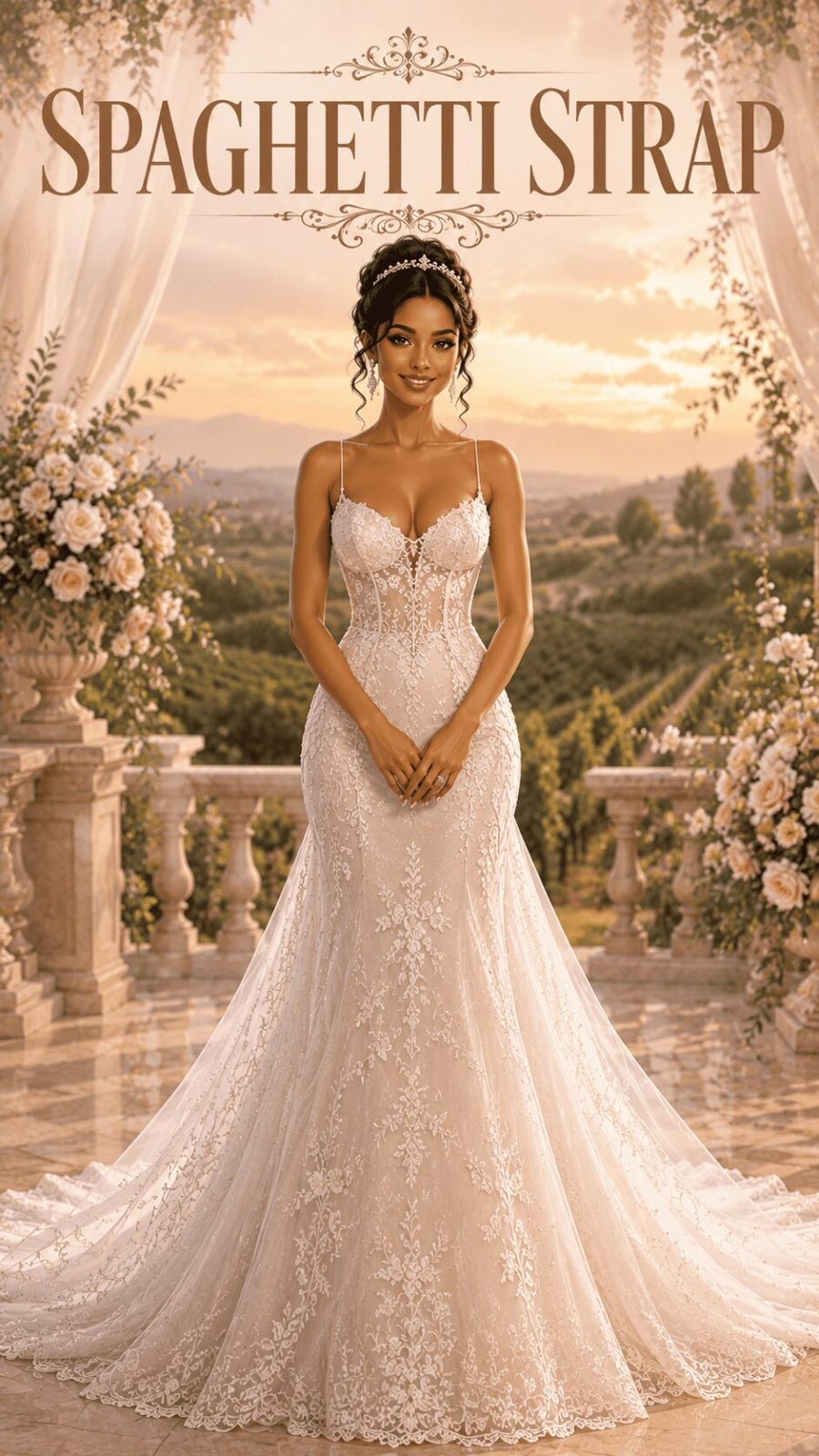Spaghetti Strap Wedding Dress