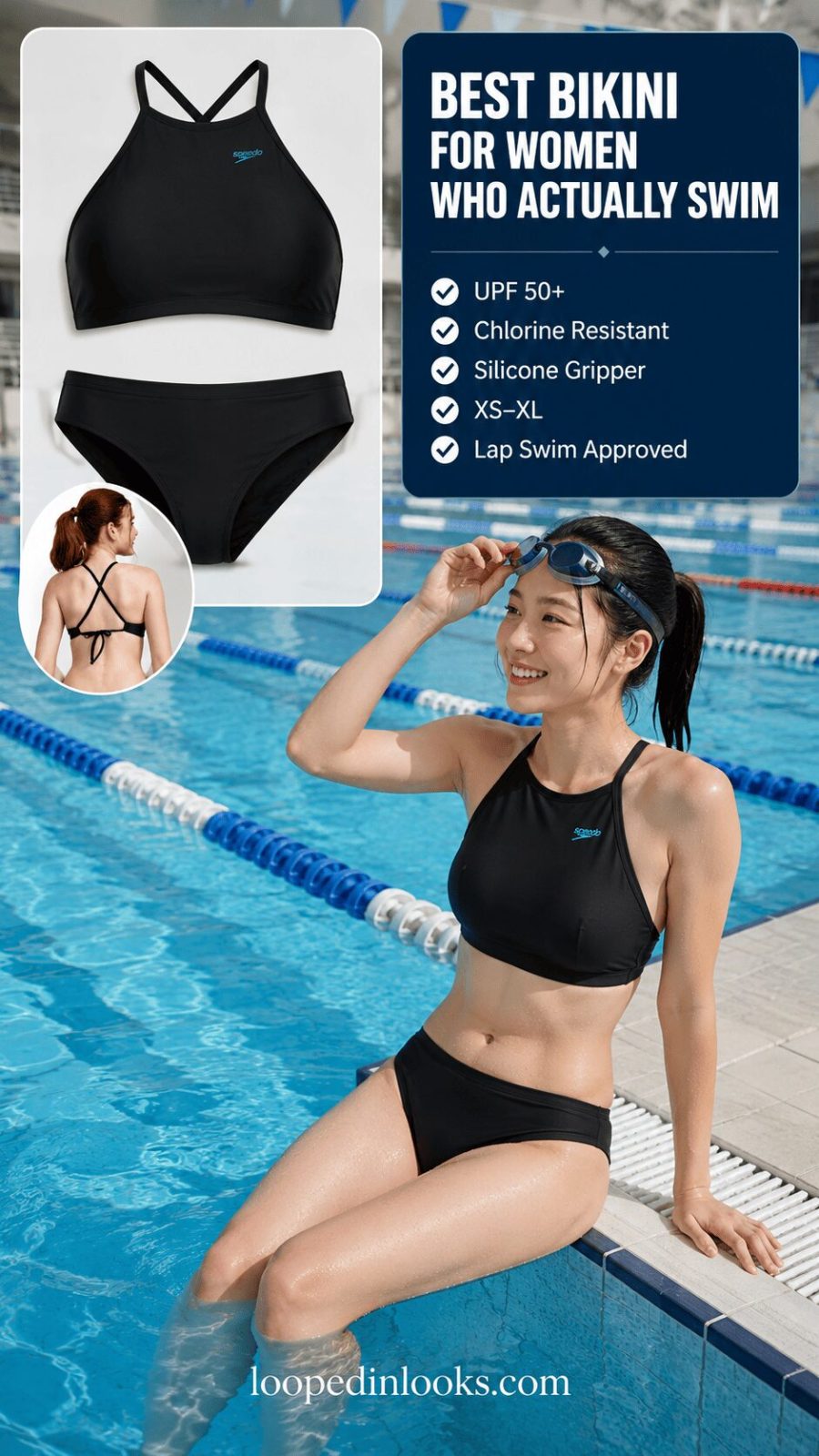 Speedo Women's High-Neck Bikini Top