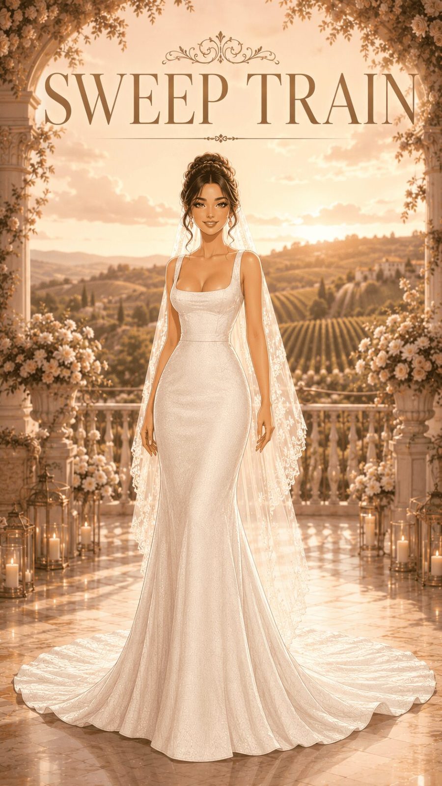 Sweep Train Wedding Dress Example
