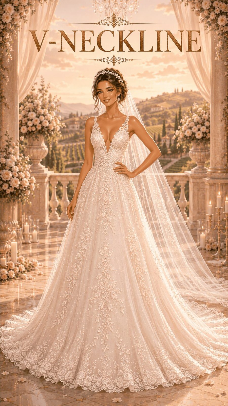 V-Neckline Wedding Dress