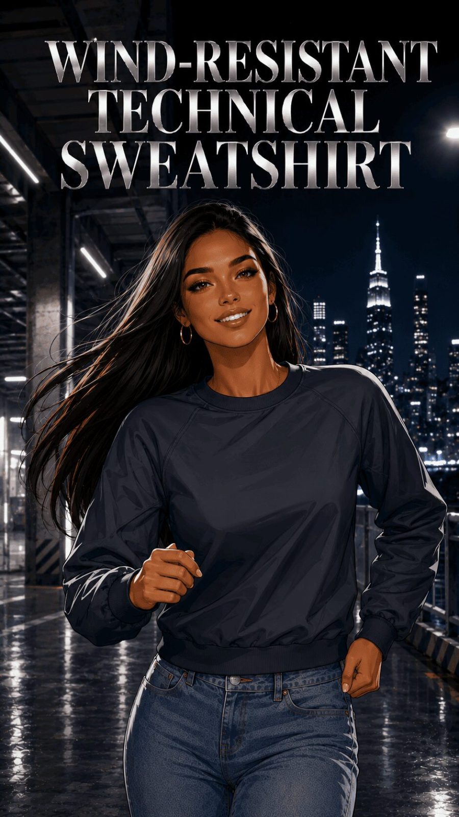 Wind Resistant Technical Sweatshirt Example