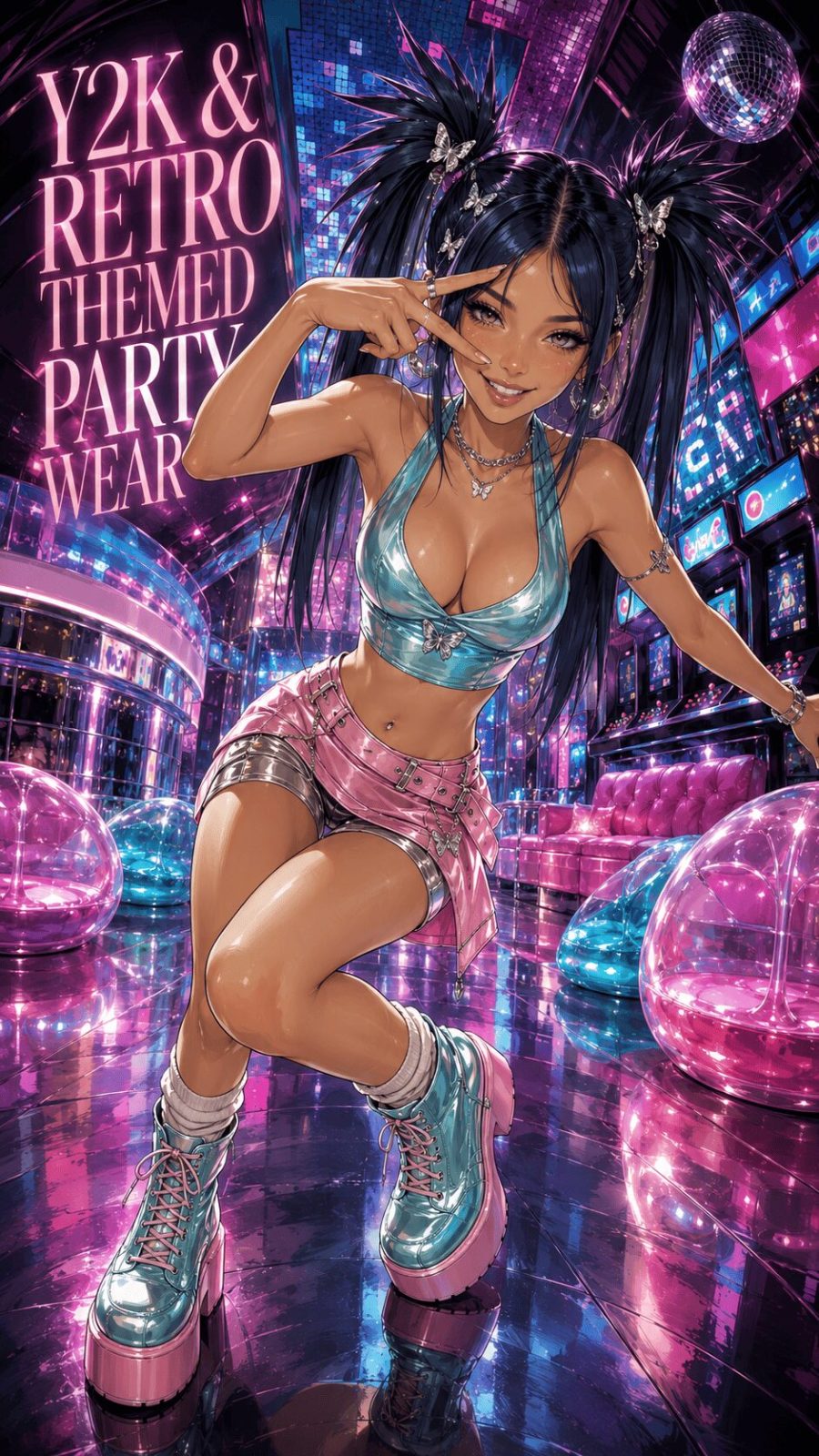 Y2K Retro Themed Party Wear